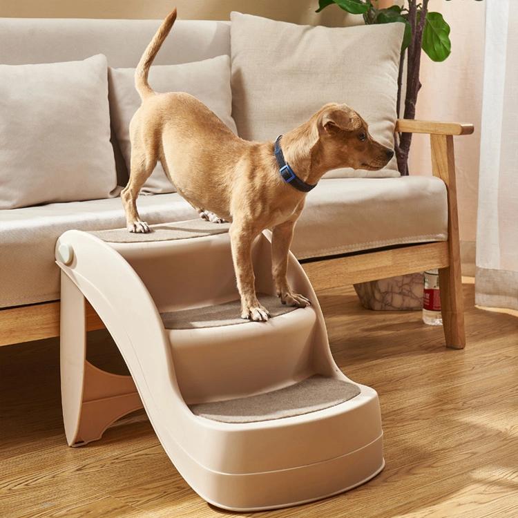 Amazon Hot Sale Manufacturer Dog Stairs Steps Adjustable Dog Plastic Ladder Foldable for Bed
