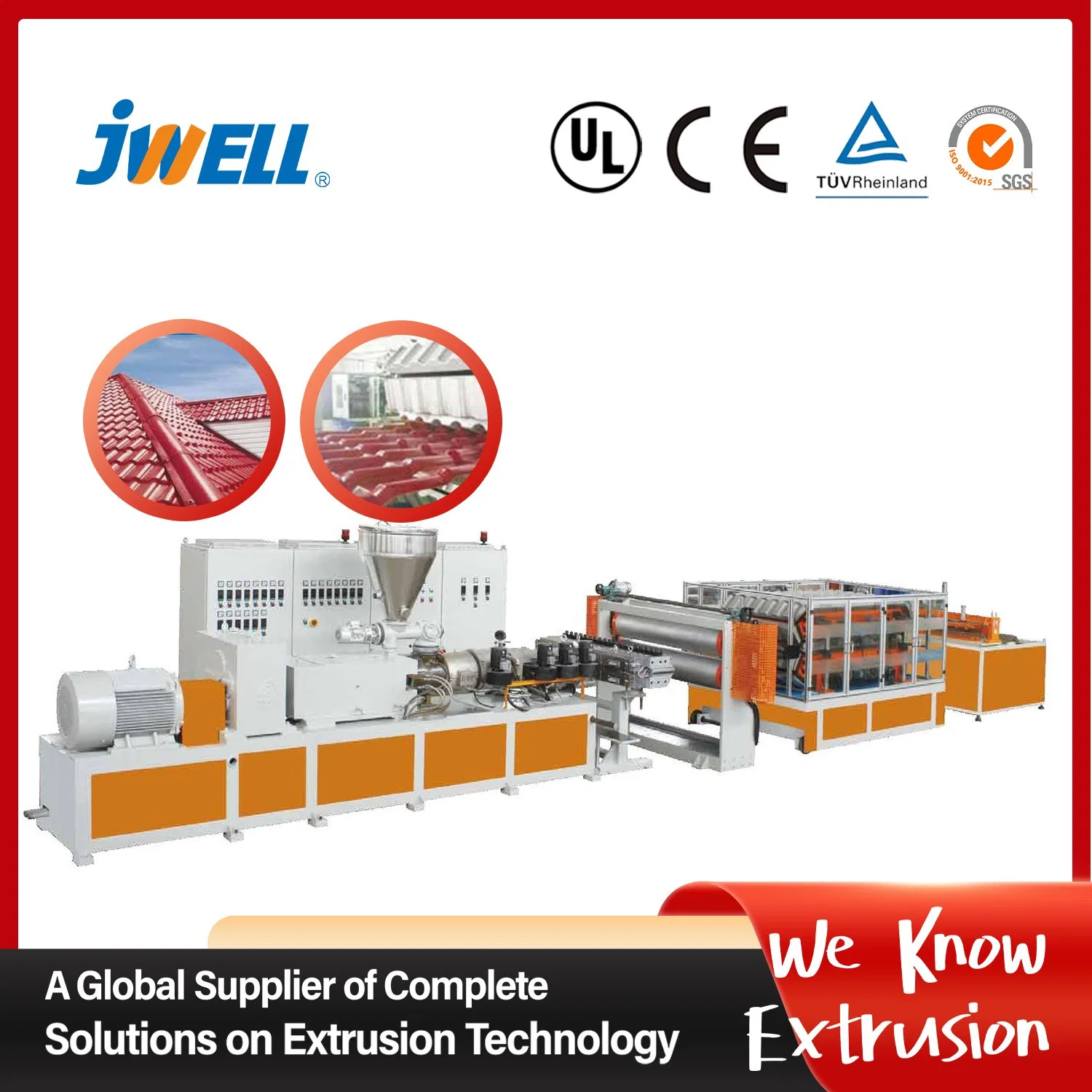 Jwell Single/Multiayer isolamento térmico papelão ondulado/revestimento plástico para telhados em degrau Extruder