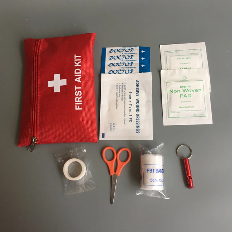 CE FDA Approved Mini Size Red Color First Aid Kit