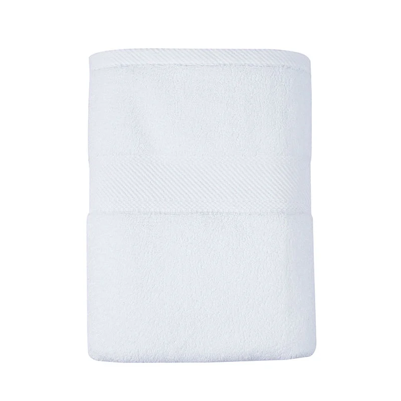 Custom 4 Piece White Cotton Hotel Eco Friendly White Bath Hotel Woven Bathroom Towels Set