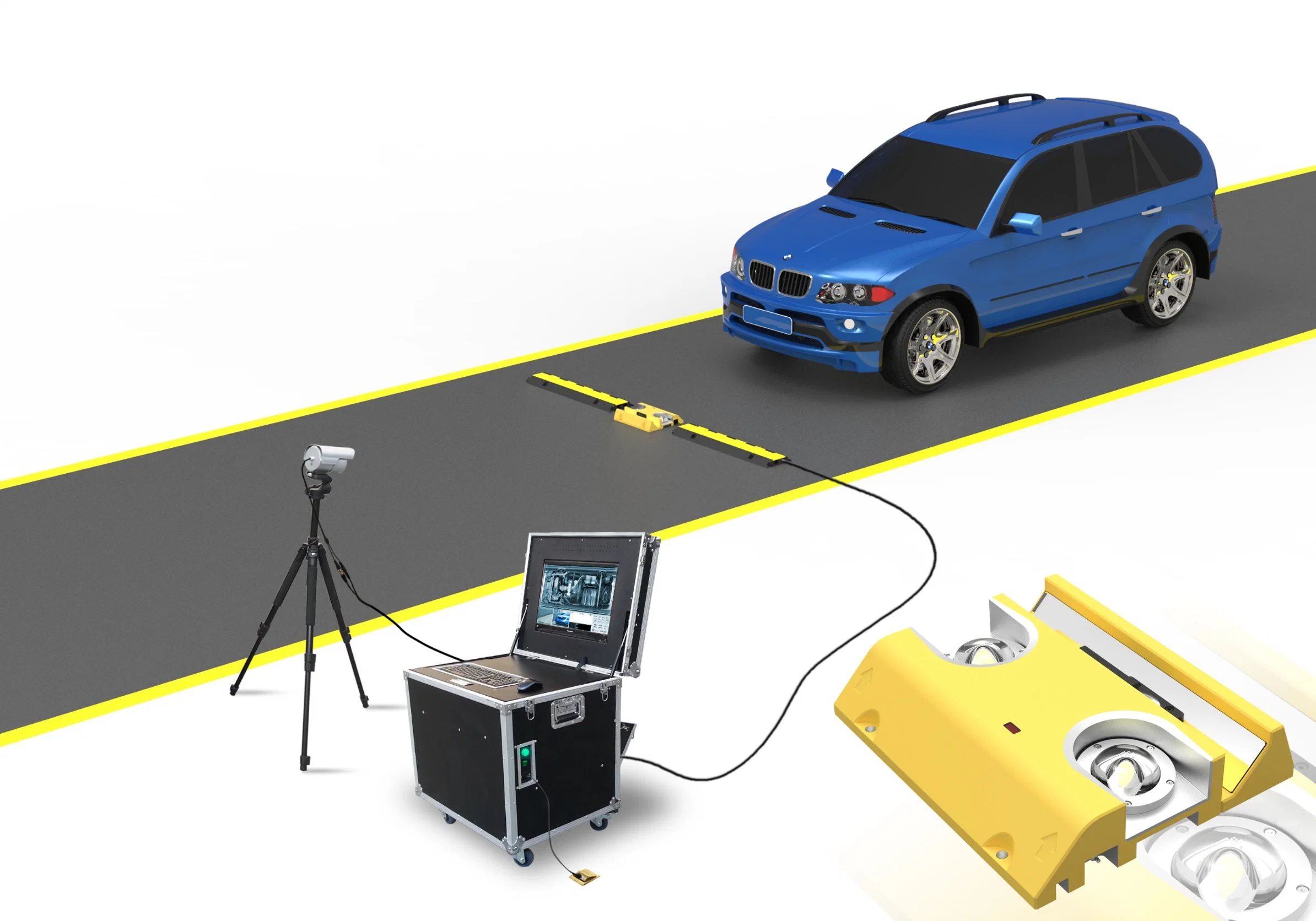 Tipo de móvil en la máquina de inspección de vehículos y sistemas de vigilancia del tren de rodaje del vehículo