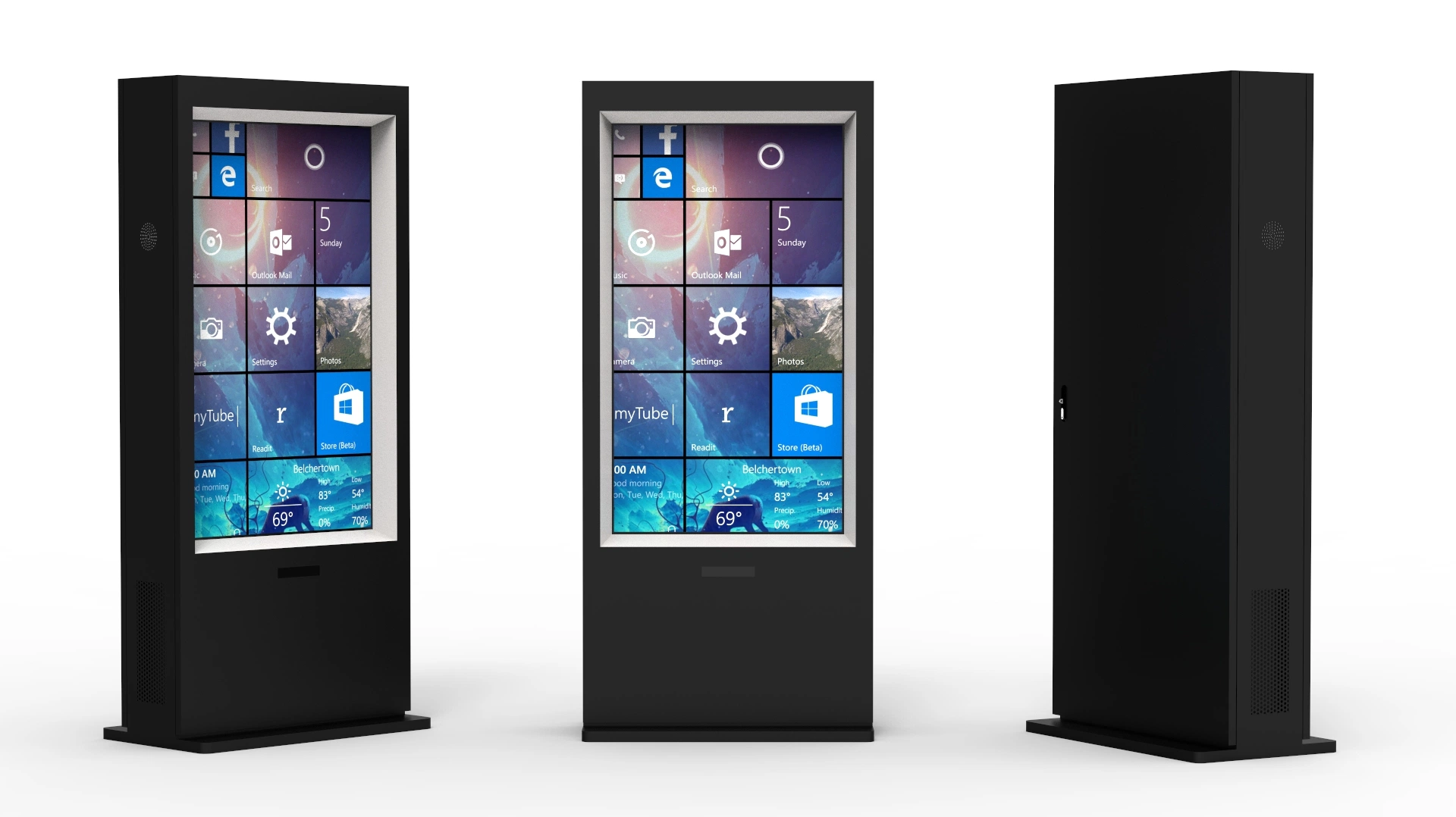 Solar Powered Touch Screen IP65 Outdoor LCD Digital Signage Advertising Info Kiosk High Brightness 3000nit Display