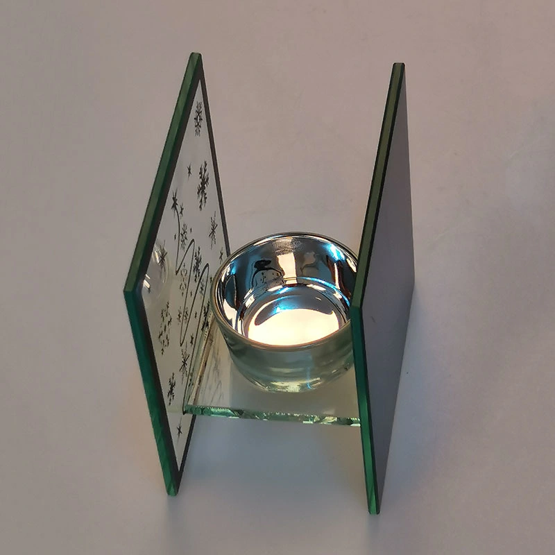 Los tamaños personalizados decoración regalo artesanal titular de vidrio transparente para Navidad