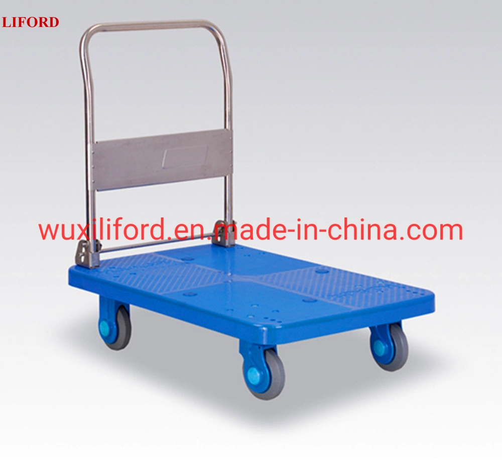 4 Wheel Load Platform Hand Trolley 300kg Plastic Hand Truck