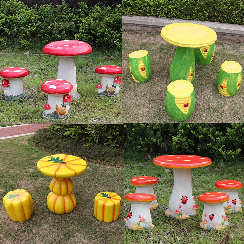 Modern Garden Decorations Large Mushroom Shape Stool Chair