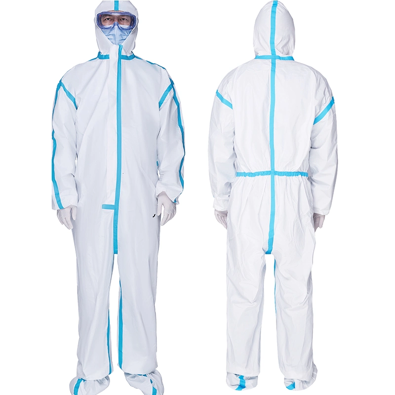 Factory Price Type 5 6 Coveralls Disposable Gowns Medical Garments with Boot and Cap