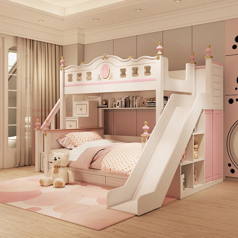 Wholesale/Supplier Children Bunk Beds Wooden with Slide Cheap Bedroom Kids Furniture Sets