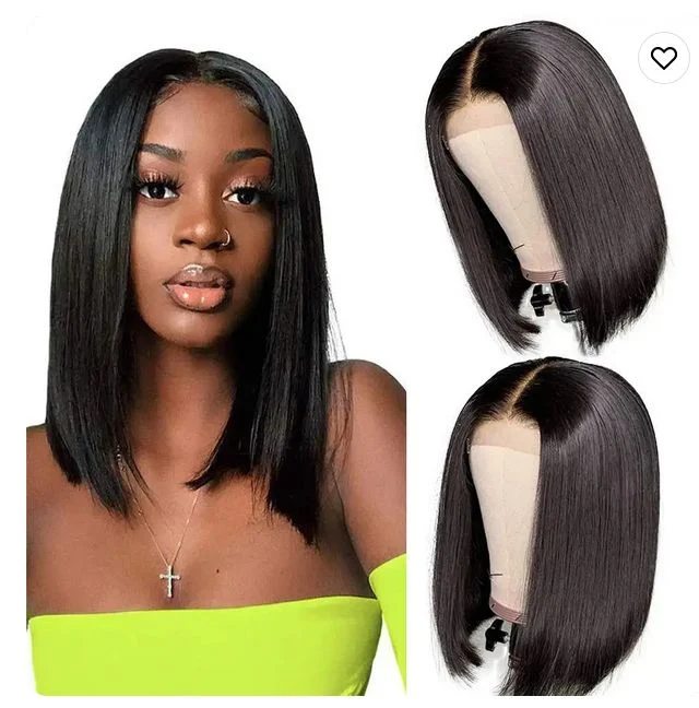 High quality/High cost performance  5X5 Transparent Lace Glueless Straight Virgin Raw Human Hair 5X5 HD Lace Closure Bob Wig