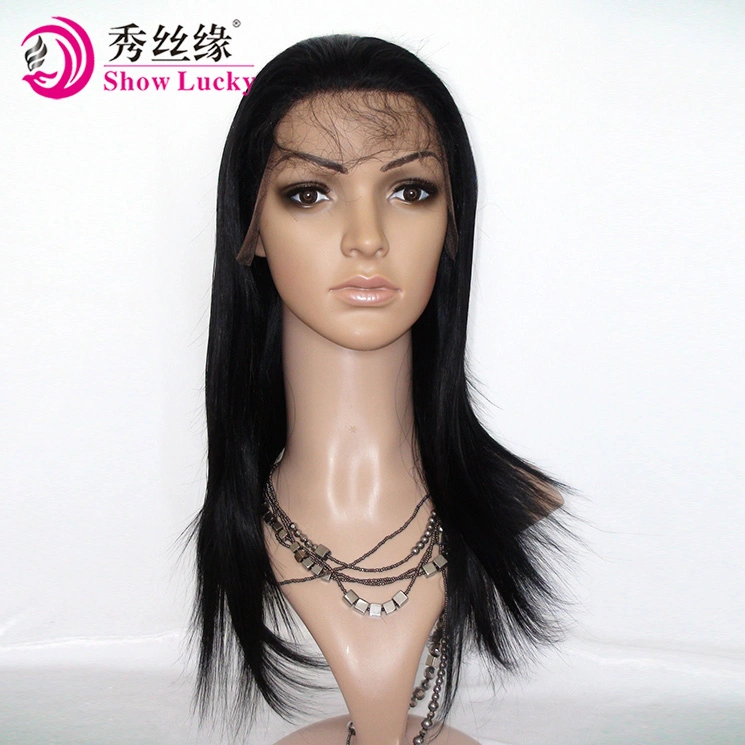 Big Discount High Density 180% 200% 220% Full Lace Front Wig Unprocessed Remy Indian Human Hair Silk Straight