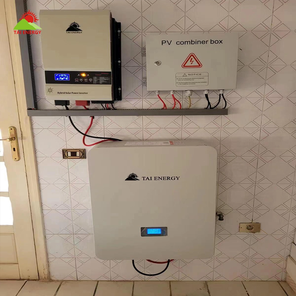 Bajo voltaje 51,2V de litio de 5kwh de energía solar Powerwall la pared de almacenamiento de agua del sistema de la prueba de batería Hrybrid batería solar residencial a 48V Batería de litio