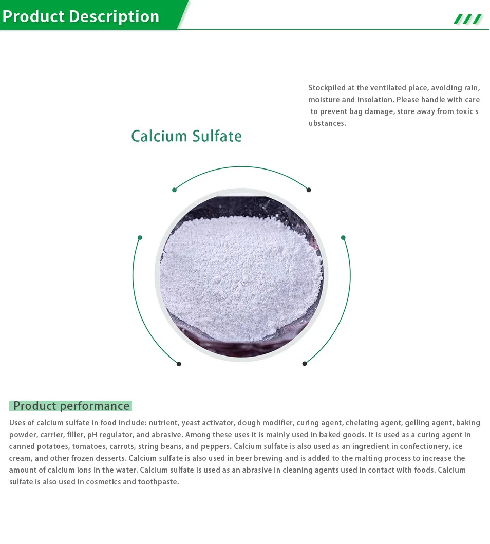 Wholesale/Supplier 98% Food Grade Calcium Sulfate Powder with Low Price