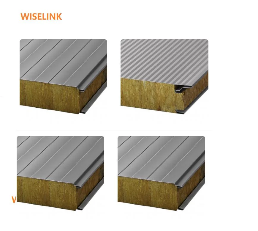 Thermal Acoustic Insulation 50mm/75mm/100mm EPS Foam PUR/PIR/Mineral Wool Sandwich Panel for Steel Structure Wall and Roof