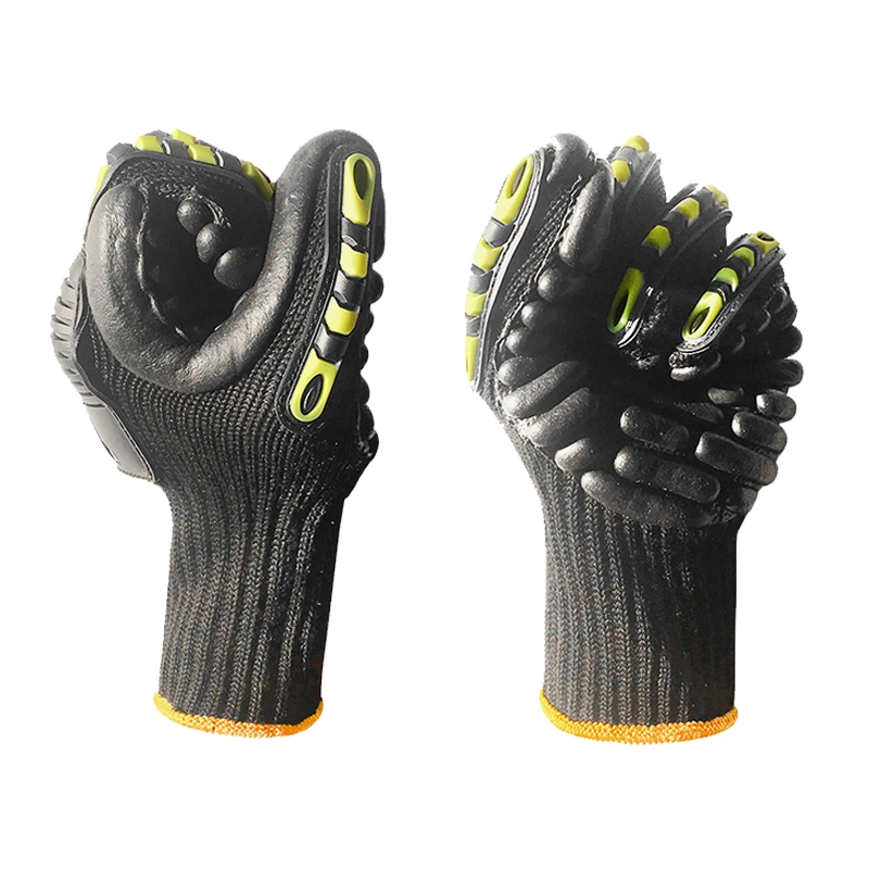 Custom TPR Anti Vibration Work Gloves, Shock Proof Impact Reducing Latex Coated Foam Finish Safety Gloves Luvas Guantes