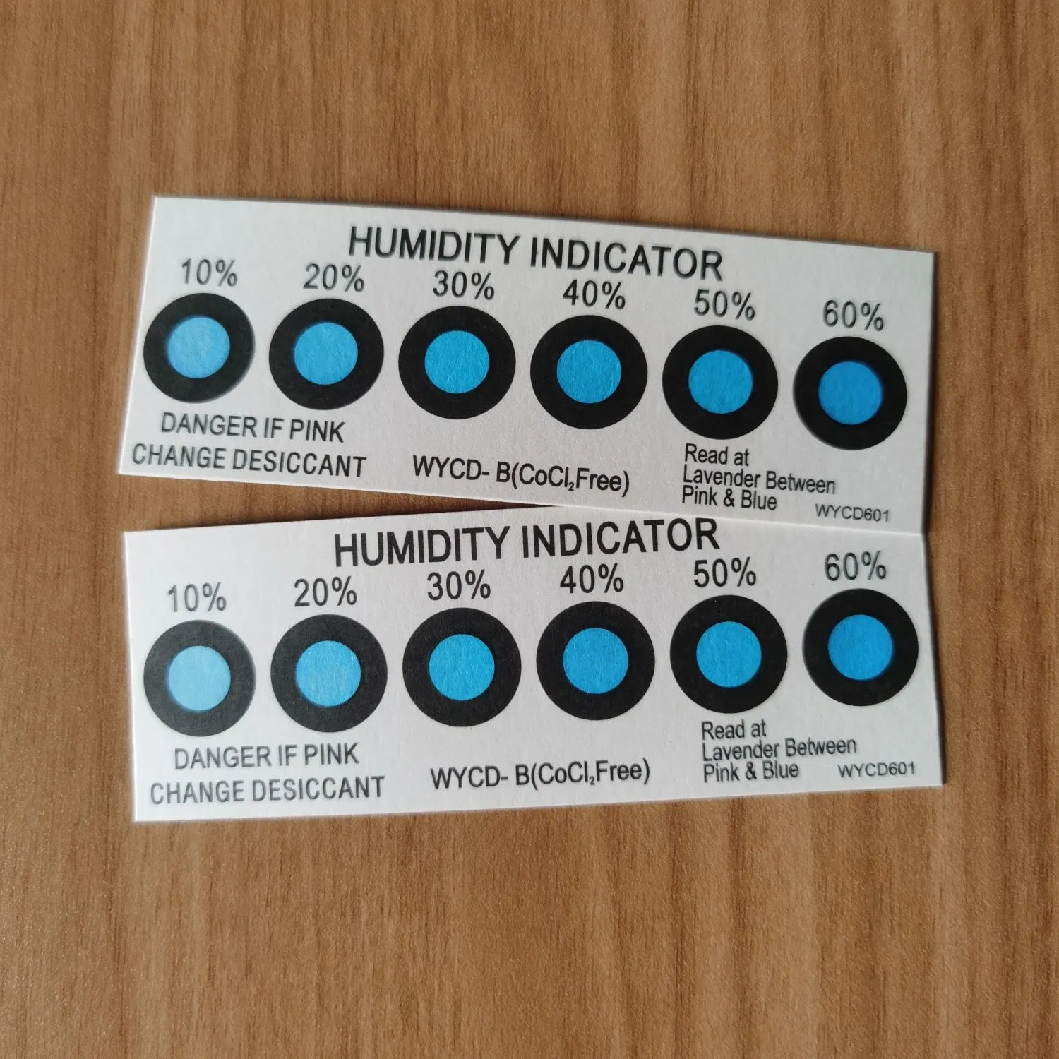 6 Dots 10%-60% Blue to Pink Cocl2 Free Humidity Indicator Hic for Computer Parts/PCB/IC