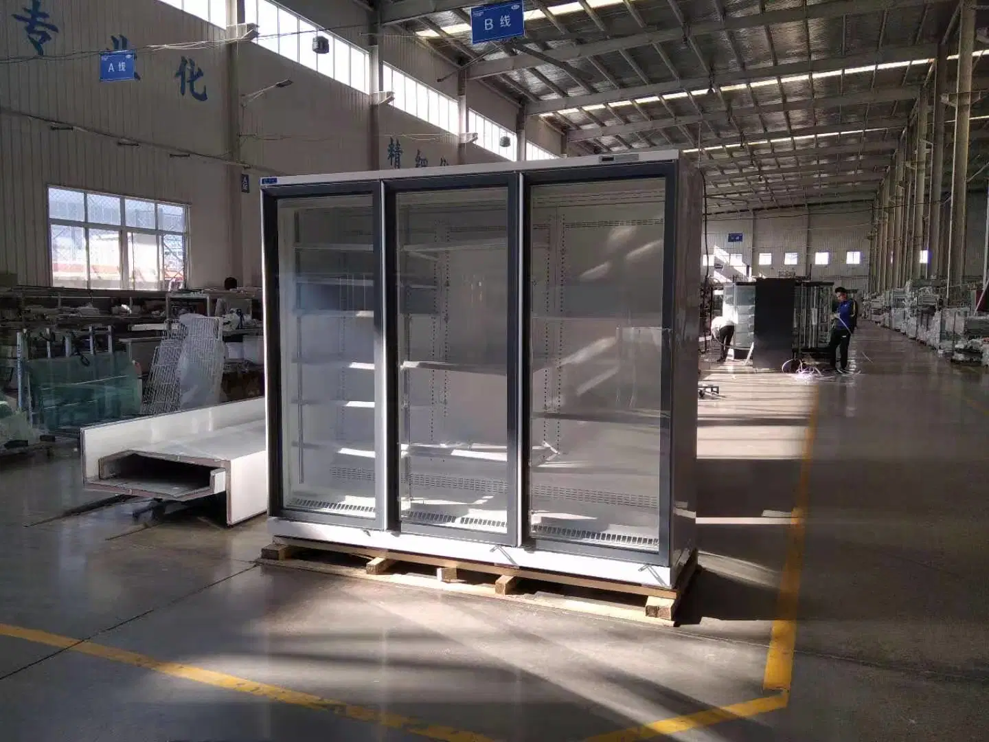 Gaveta direto da fábrica de vidro torácica Home Geladeira duas portas de congelador de Grande Capacidade comercial