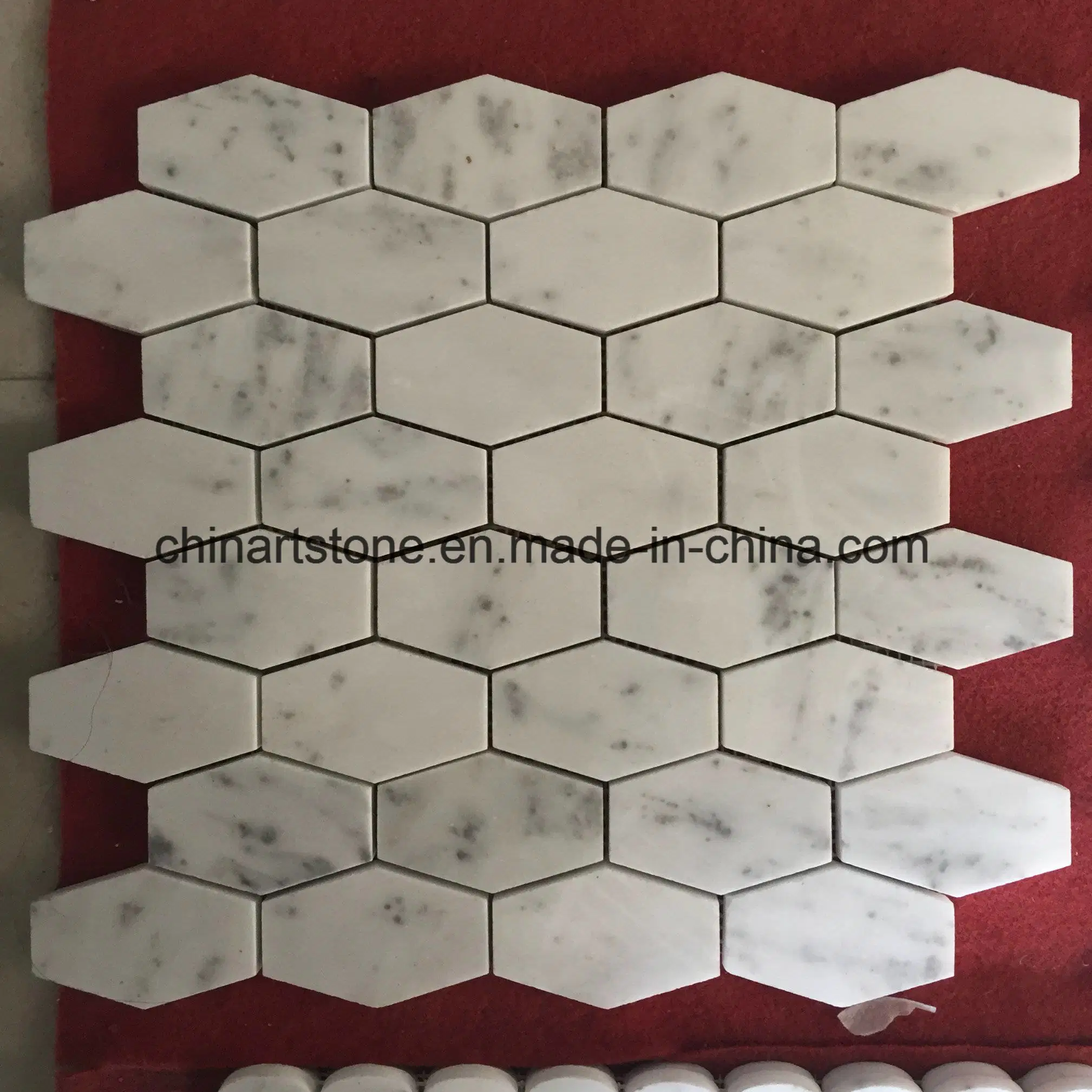 China Bianco Carrara Mosaico de mármol blanco para pared