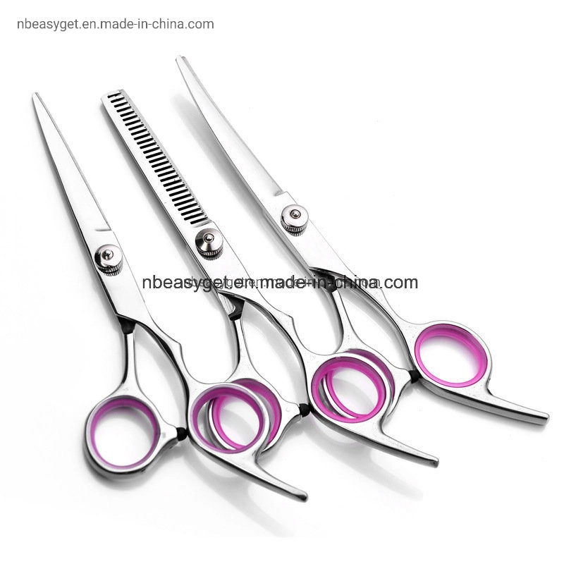 La coiffure ciseaux, coupe de cheveux Salon professionnel de l'Éclaircie des ciseaux Barber cisaille outils de coupe de cheveux réglé avec boîtier noir, Aprille (Silver) ESG10293