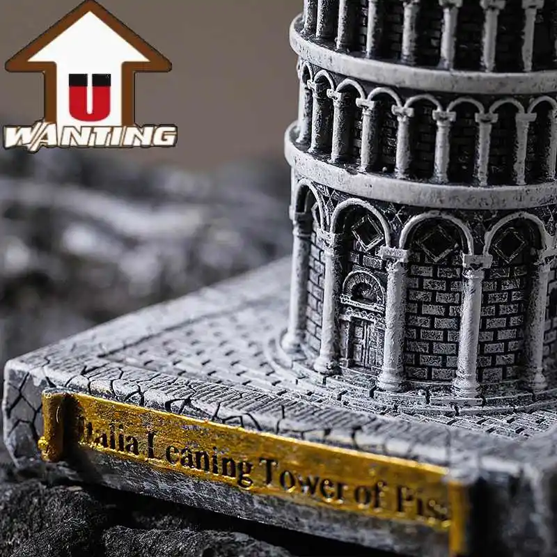 Promotional Gift Tower of Pisa Building Souvenir Travel Resin Sculpture Office Decoration