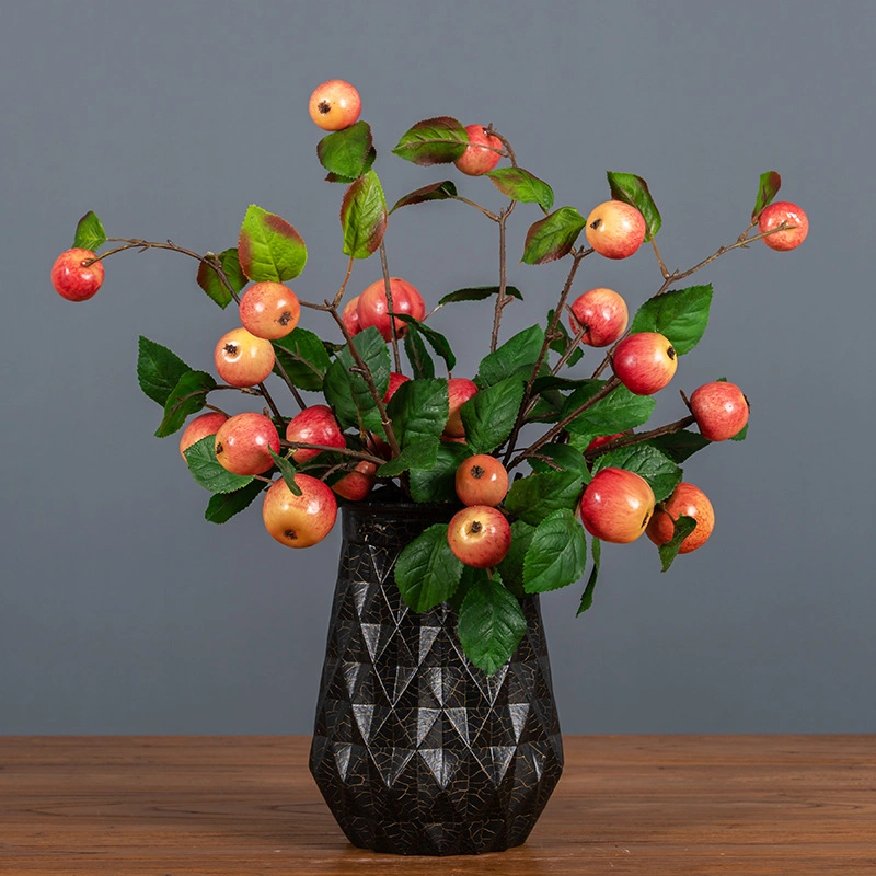 Home Decor Fruit Branch High Simulation Apple Fruit Branches with Leaves