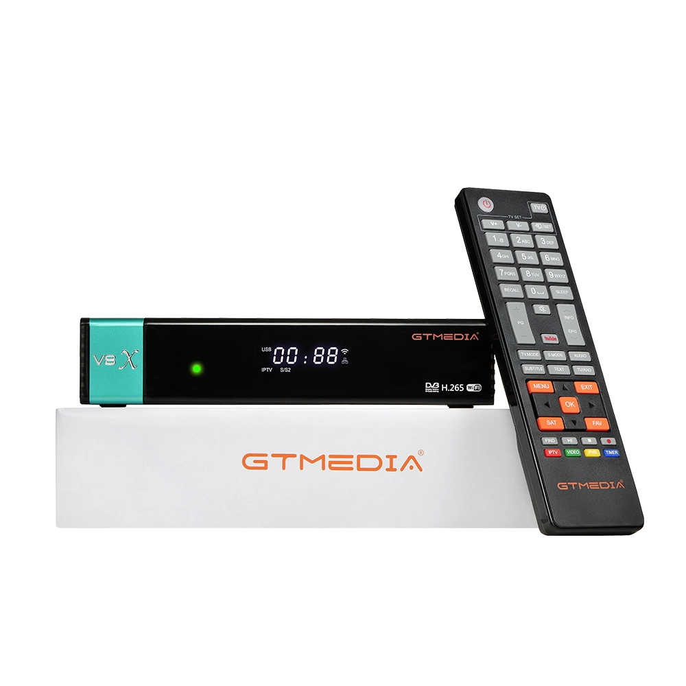 Новый ресивер спутникового телевидения Gtmedia V8X DVB-S2 Встроенный WiFi Gtmedia H. 265 1080P GT Media