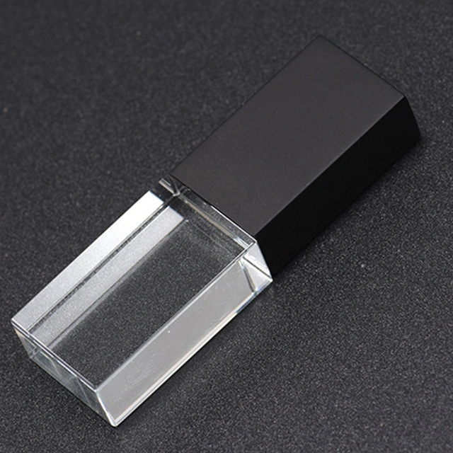 Hot Selling Custom Logo Crystal 4GB 16GB USB 3.0 Pendrive 8GB OEM 3D Logo Carving Crystal USB Logo with LED Light