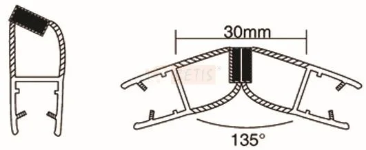 Bathroom Shower Glass Accessories Glass Door PVC Jamb 135 180 Degree Magnetic Seal