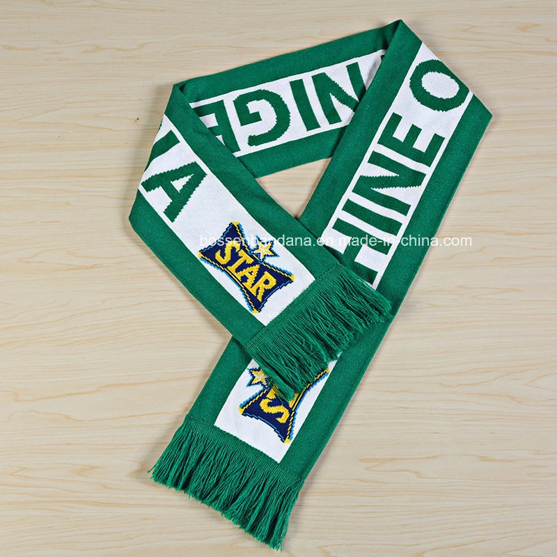 OEM Custom Soccer Football Knitted Woven Jacquard Fan 150*18 Scarf Manufacturer