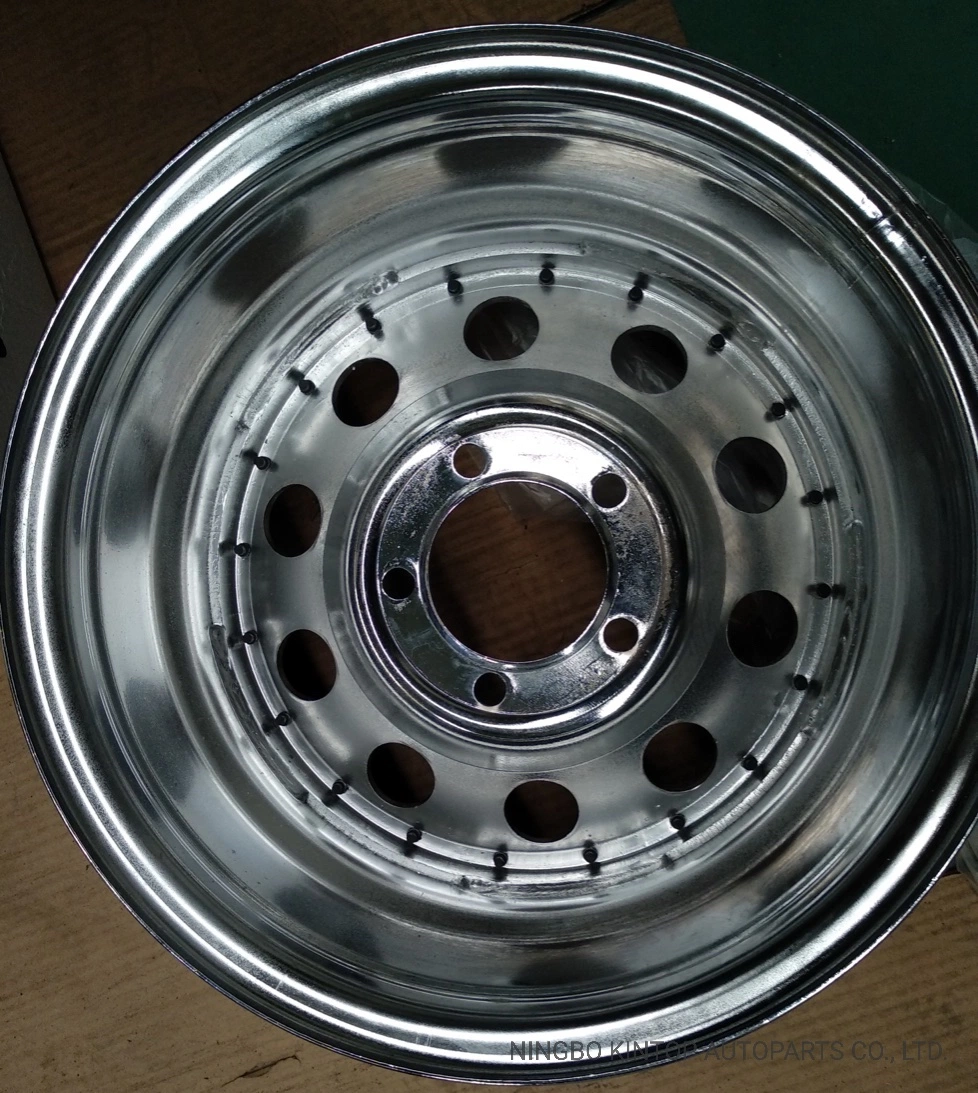 15X6 Rueda de Acero Cromado 4X4 Rueda de Acero para Todo Terreno