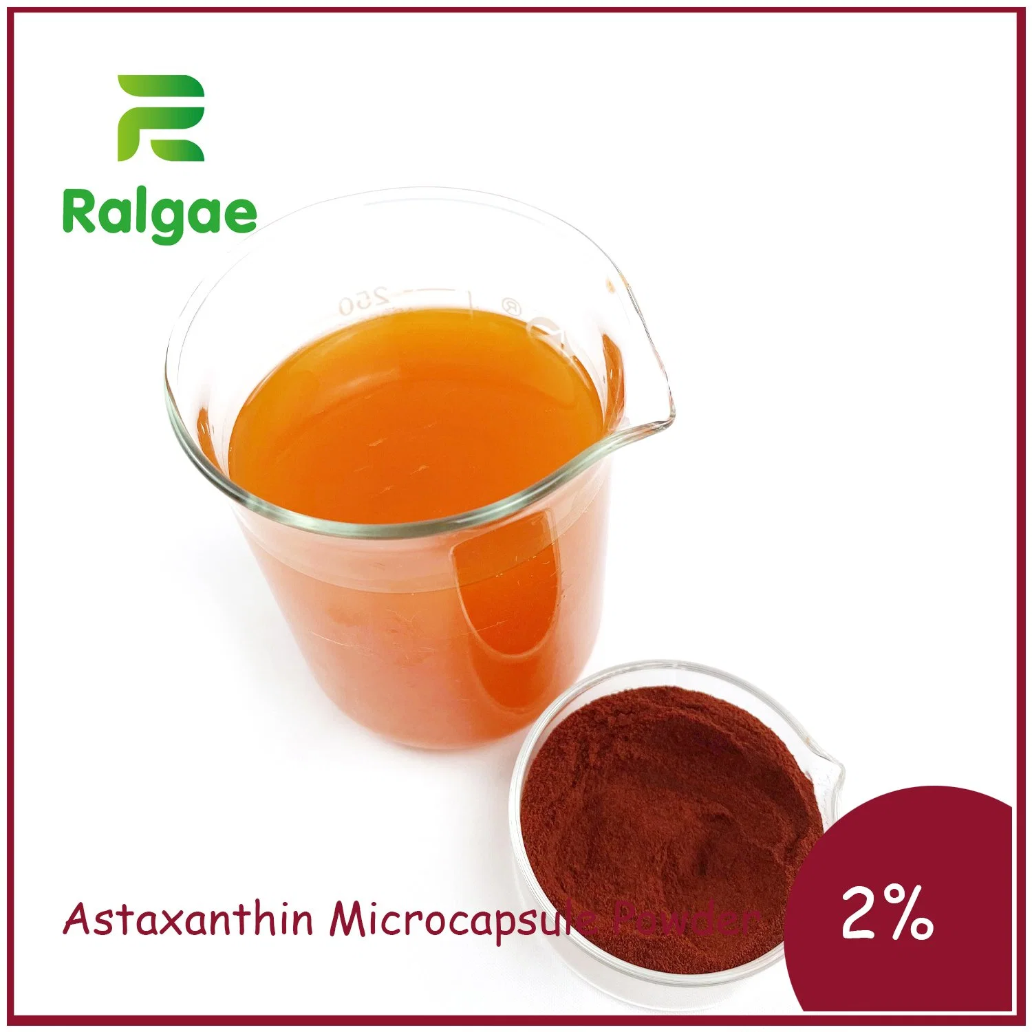 Astaxanthin Mikrokapsel Pulver 2% Kalt Wasser Lösliche Antioxidans Nutrition Ingredient