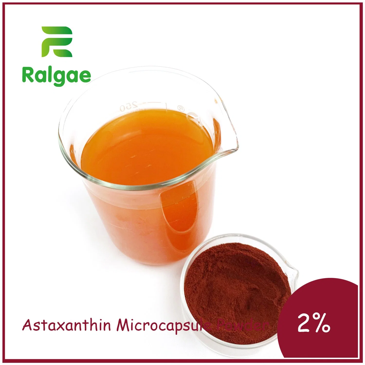 La astaxantina Microcapsule 2% en polvo soluble en agua fría antioxidante ingrediente de nutrición