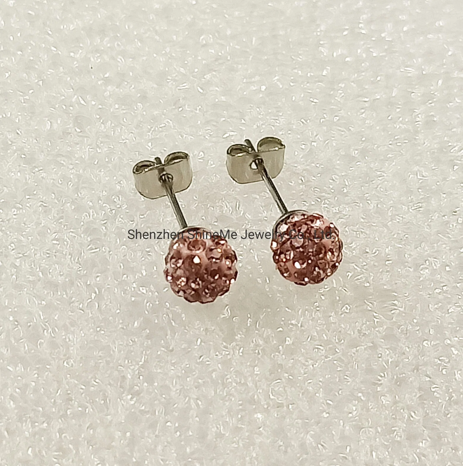 Bisutería Joyas de acero inoxidable Rosa CZ Ball Ear espárragos&#160;Arete Er4246