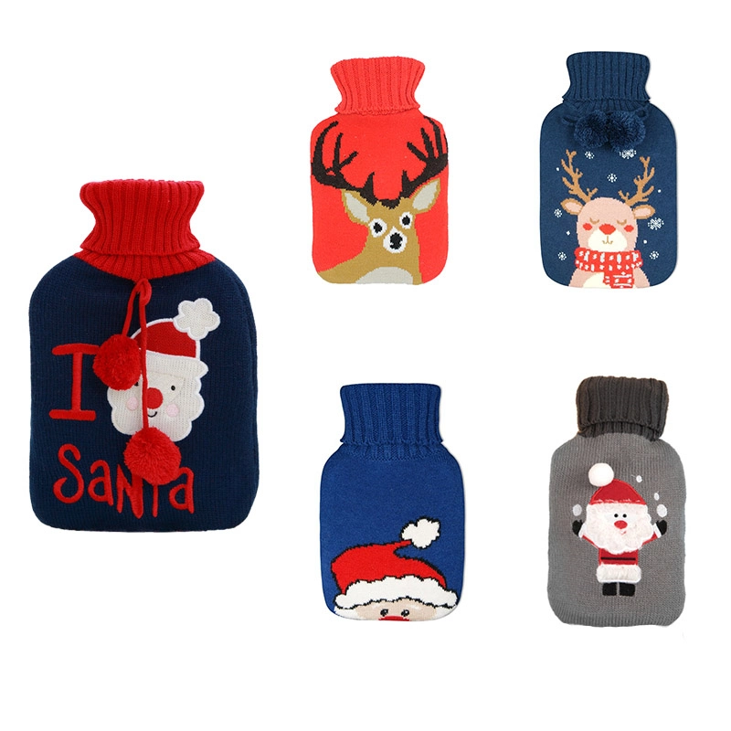 Christmas Gift Rubber Hot Water Bag Cover Knitted Cover