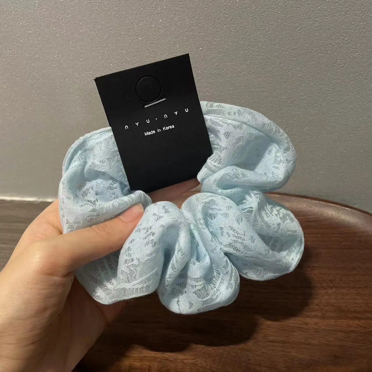 Autumn New Temperament Hollow Lace Hook Flower Solid Color Large Intestine Hair Ring Retro Fabric Hair Rope Wild Hair Accessories