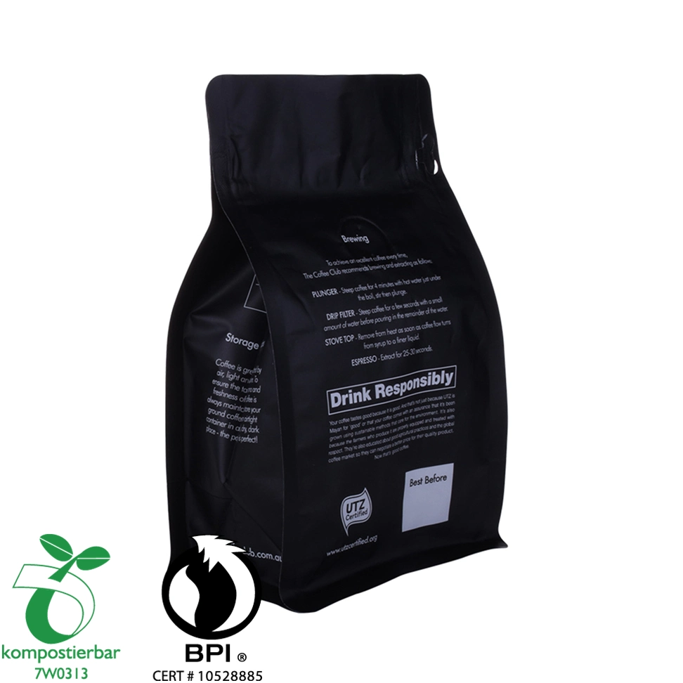 Válvula de material ecológico café preto Pack com impressão