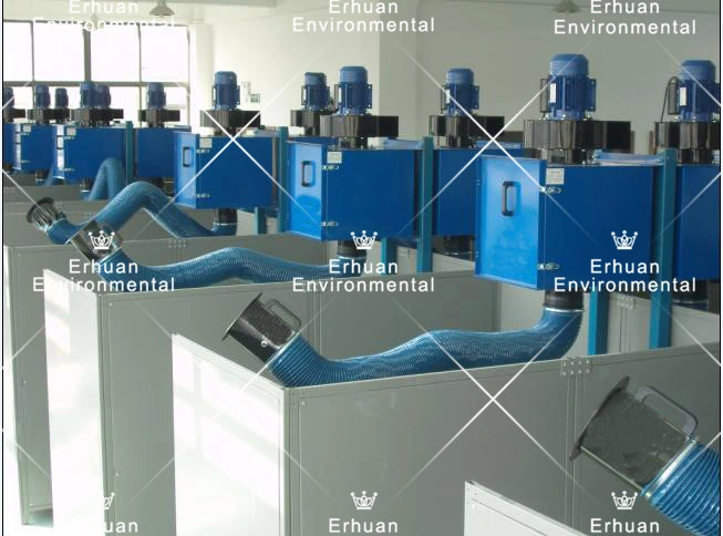 Flexible Erhuan Fume Extraction Hood Arm Welding Fume Arm Built in Support Dust Collection Hood Arm