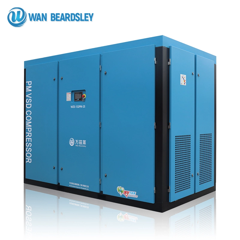 Factory Supply High quality/High cost performance Energy Saving Oil-Less Stationary Variable Frequency 132kw 12bar Protect The Direct Screw Air Compressor Motor