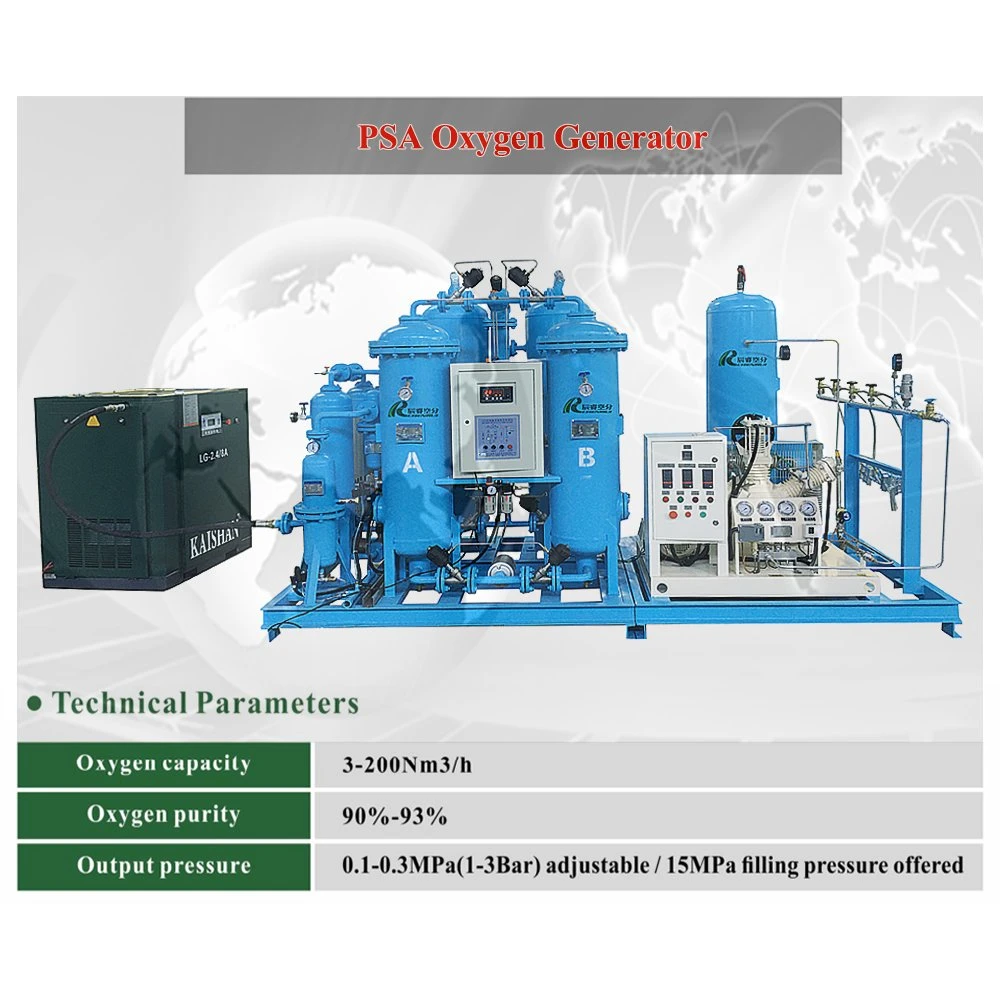 Chenrui Industrial Psa Oxygen Generator Purity 93%-95% Pressure 150bar-200bar for Cylinders Filling