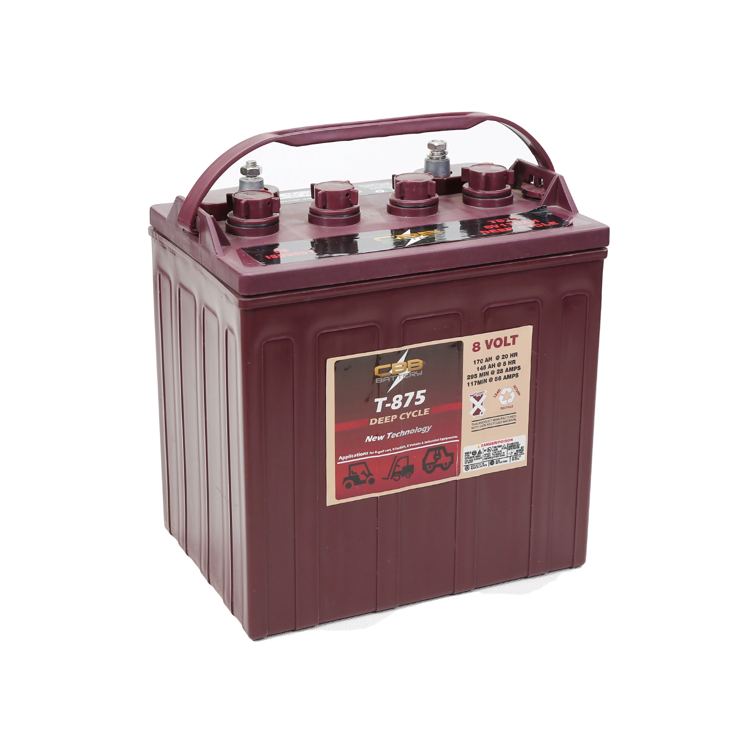 Batterie au plomb Motive à cycle profond 6V 225ah utilisée pour Machine de nettoyage de plancher chariot de golf Trojan semblable batterie gel T105