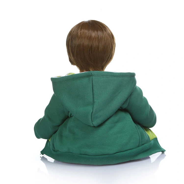 60cm de alta calidad renace Niño Boy Doll en Hoodie vestir muñeca Bebe Reborn 6-9mes el verdadero tamaño de la Baby Doll