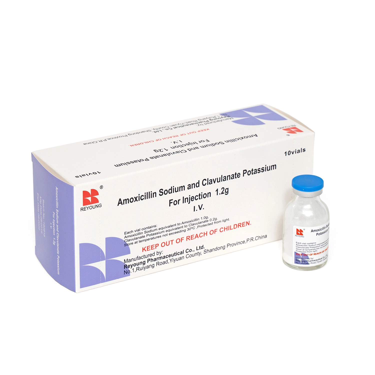 Amoxicilline sodique et clavulanate de potassium pour l'injection 1.2G Pharmaceutical avec certificat GMP