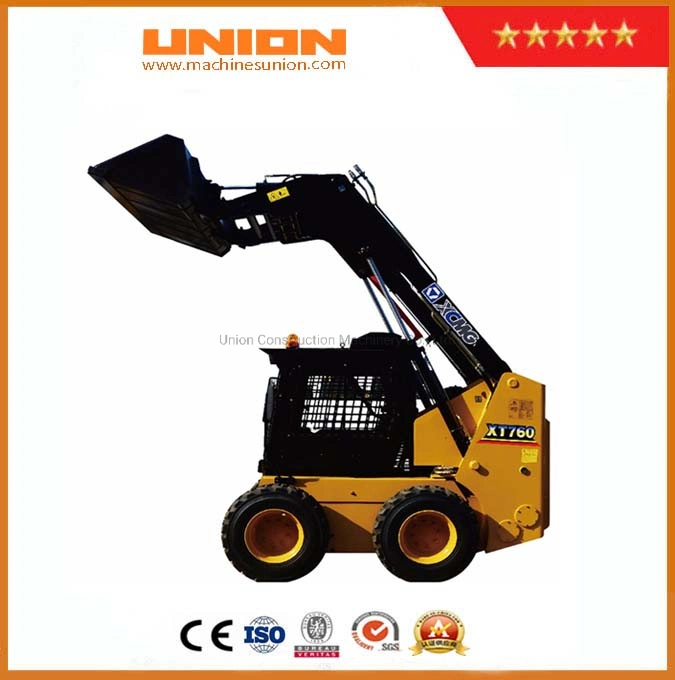 Safe and Reliable Mechanical 1ton Skid Steer Loader Xt760 with Hydraulic Breaker