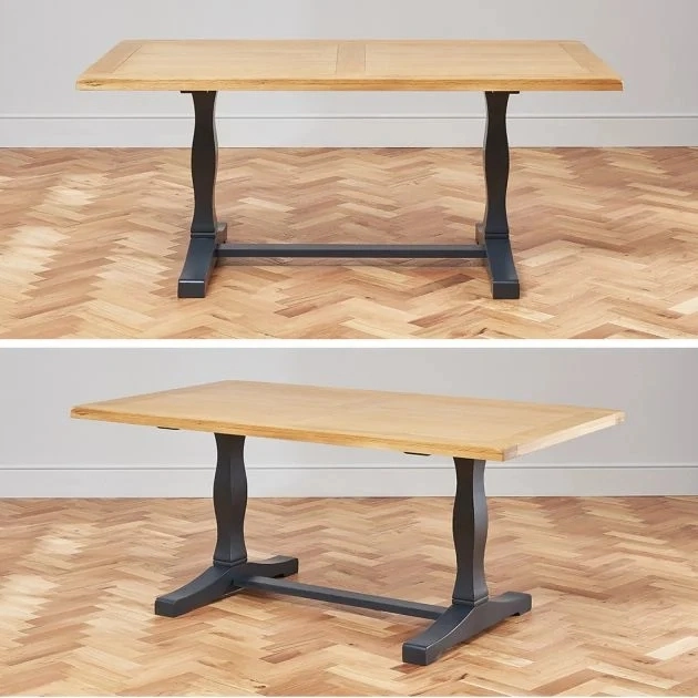 Blue Painted Oak 1,8m Mesa comedor Refectory - asientos 6 a 8