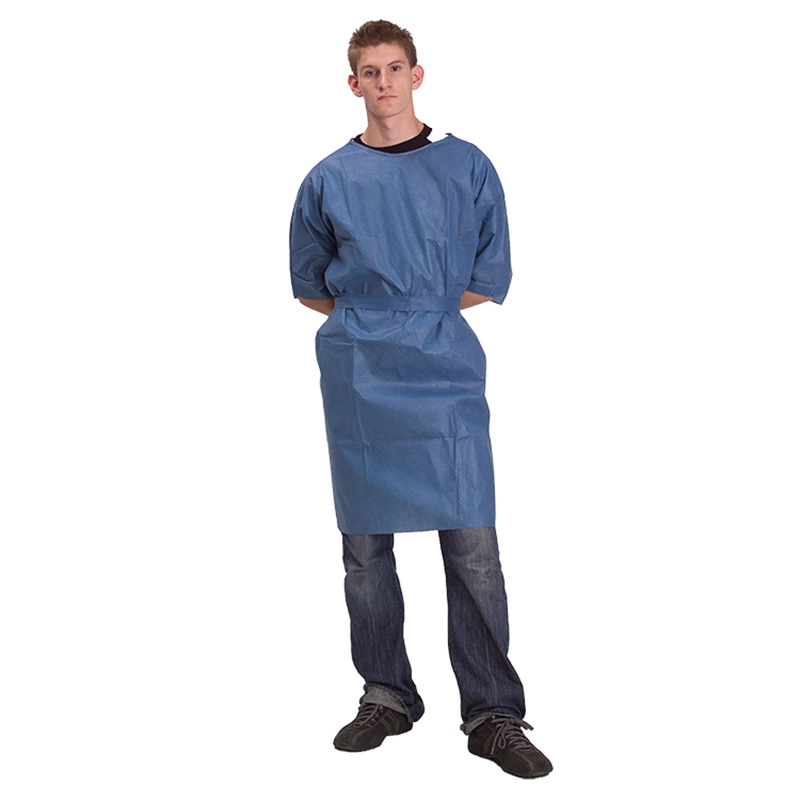 Surgical Coverall Hospital Lab Coat Work Wear Disposable Waterproof CPE Gown Isolation Gown