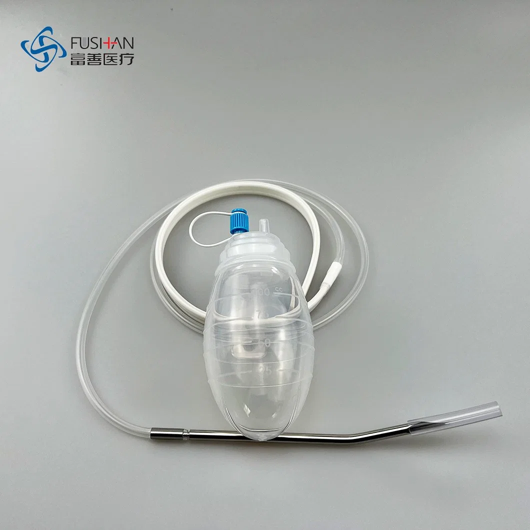 Nice Quality Disposable Silicone Reservoir with Drain Bag and Trocar Drainage Bulb Tubes Surgical Kit Customized Ball for Wound System Transpaent Surface