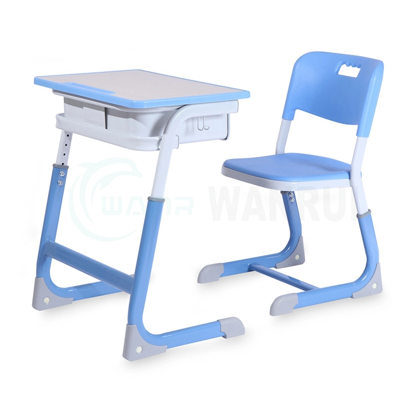 Education Supplier Wooden Adjustable Single Classroom Student Desk Chair School Furniture