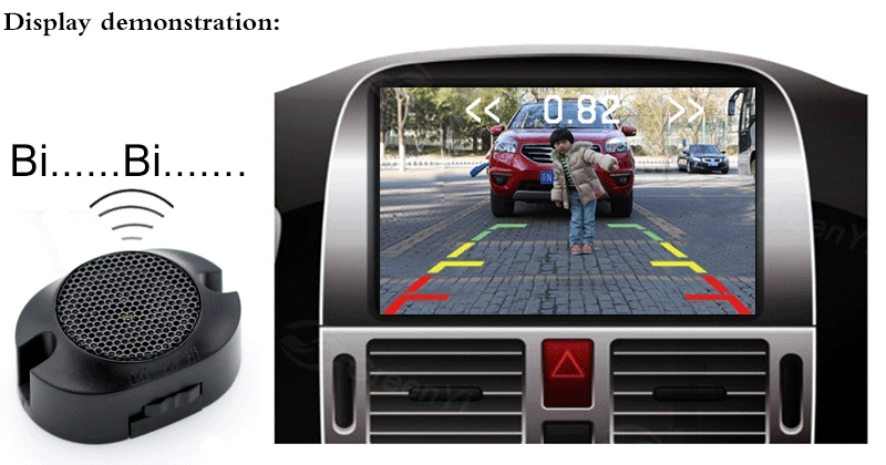 Car Video Parking Sensor Assistance System Backup Camera+4.3" Mirror Monitor