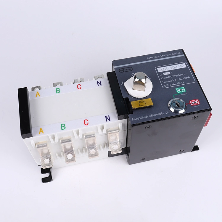 Slq1-250A 4p 400V 50Hz ATS transferencia automática eléctrica de retorno automático Interruptor