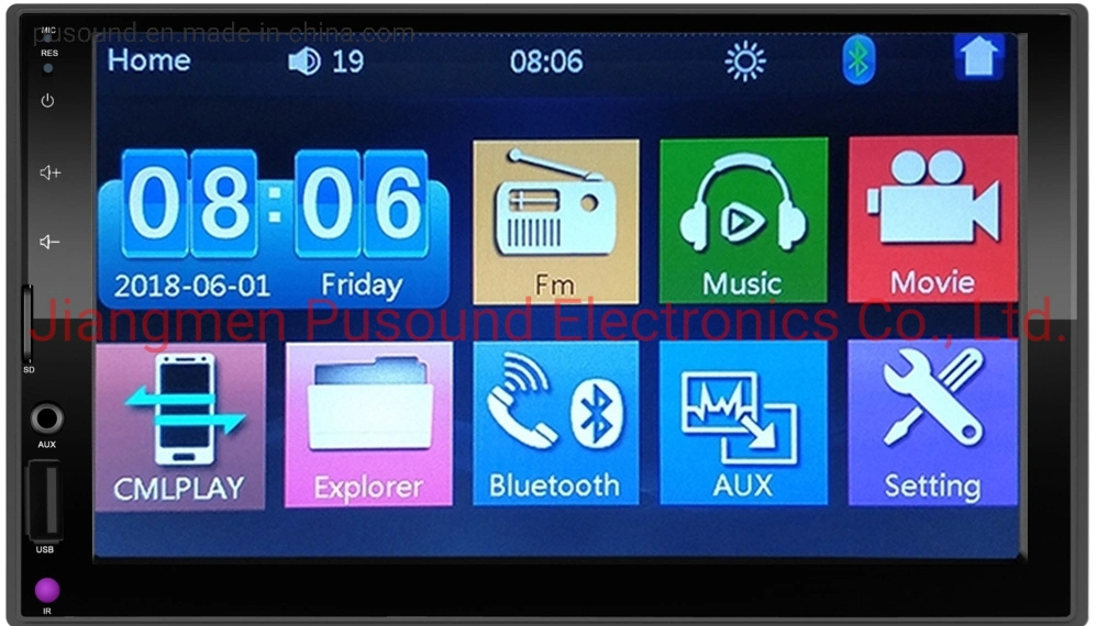 Emetteur audio de voiture 7" HD voiture lecteur MP5 Android lien miroir GPS