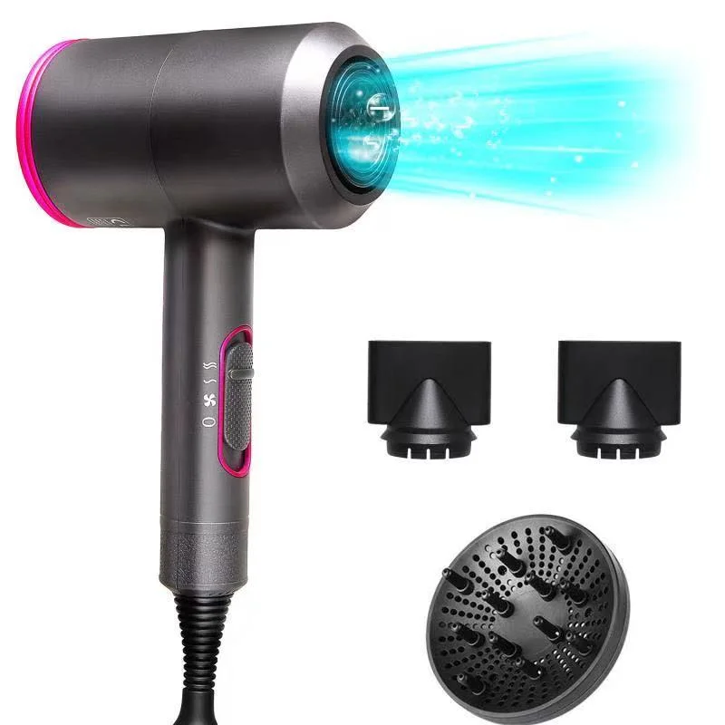 Hair Dryer Lightweight Negative Ionic Hair Heat Blow Dryer with Interchangeable Brush Head