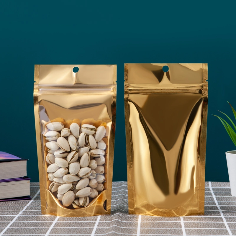 Sac de poche à fermeture éclair en aluminium étanche personnalisé à trois côtés en gros pour emballage alimentaire.